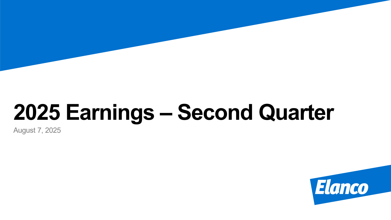Elanco Animal Health's Q2 2025 Slide Deck
