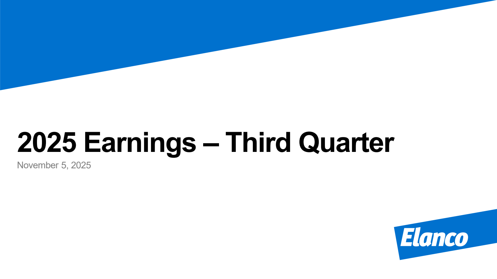 Elanco Animal Health's Q3 2025 Slide Deck