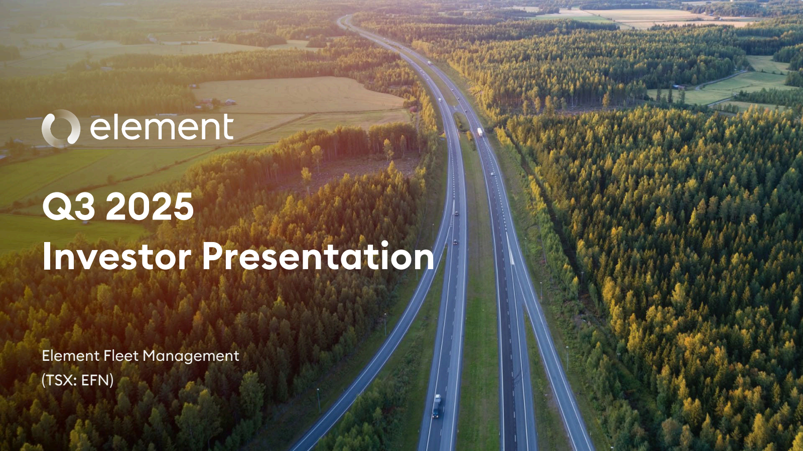Element Fleet Management's Q3 2025 Slide Deck