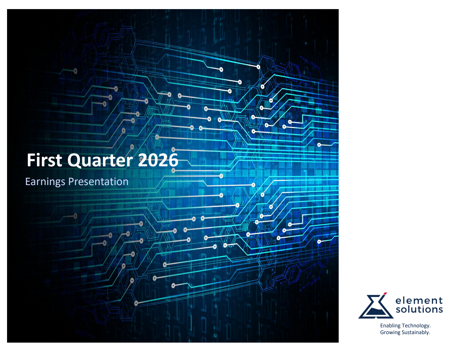 Element Solutions' Q1 2026 Slide Deck