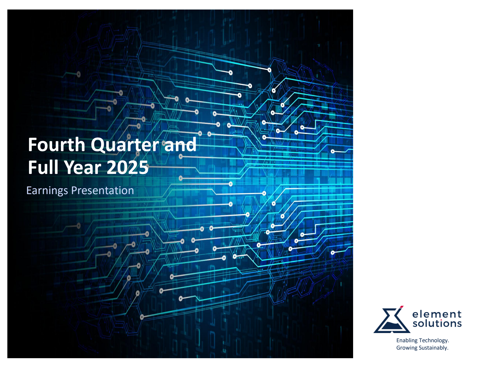 Element Solutions' Q4 2025 Slide Deck