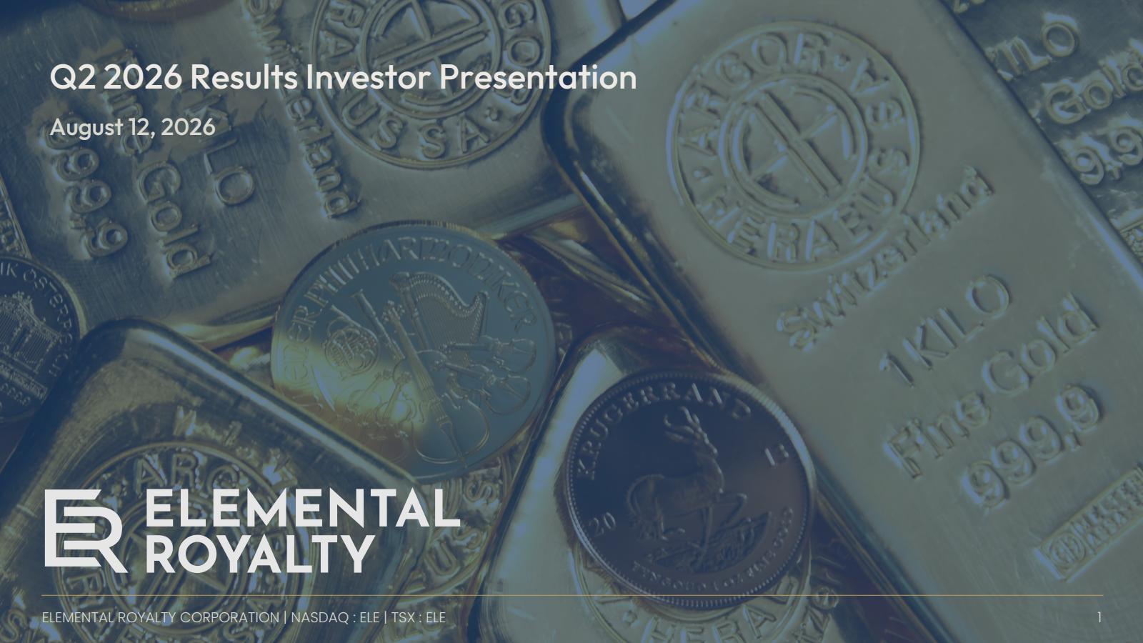 Elemental Royalty's Q2 2026 Slide Deck