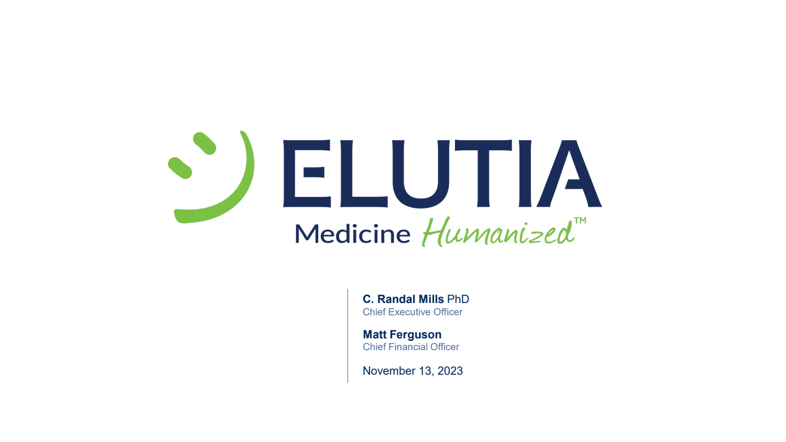 Elutia's Q3 2023 Slide Deck