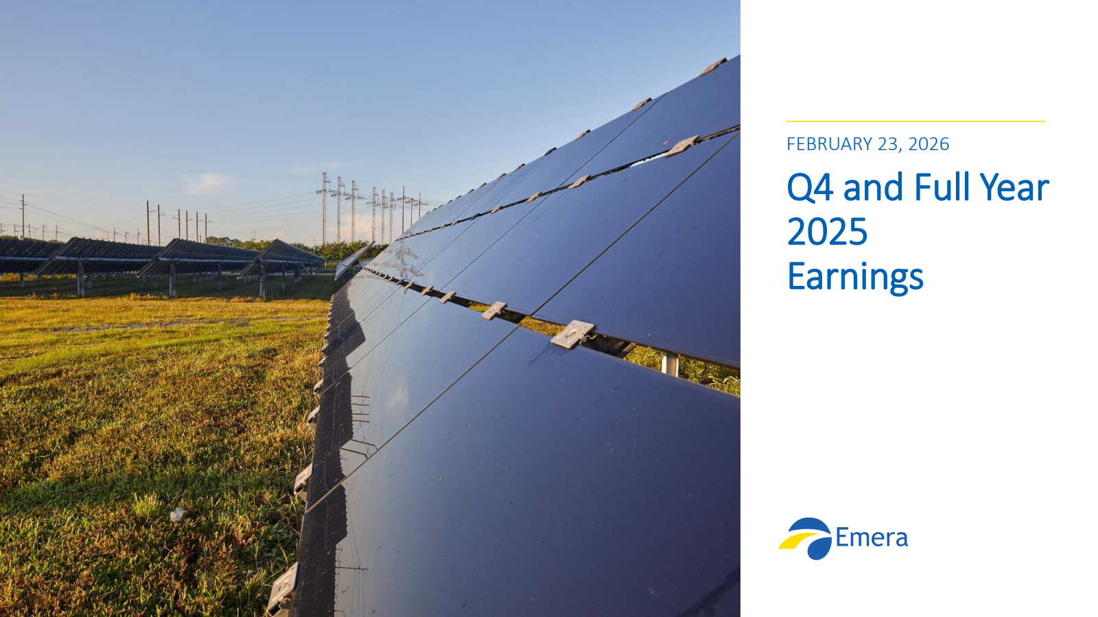 Emera's Q4 2025 Slide Deck