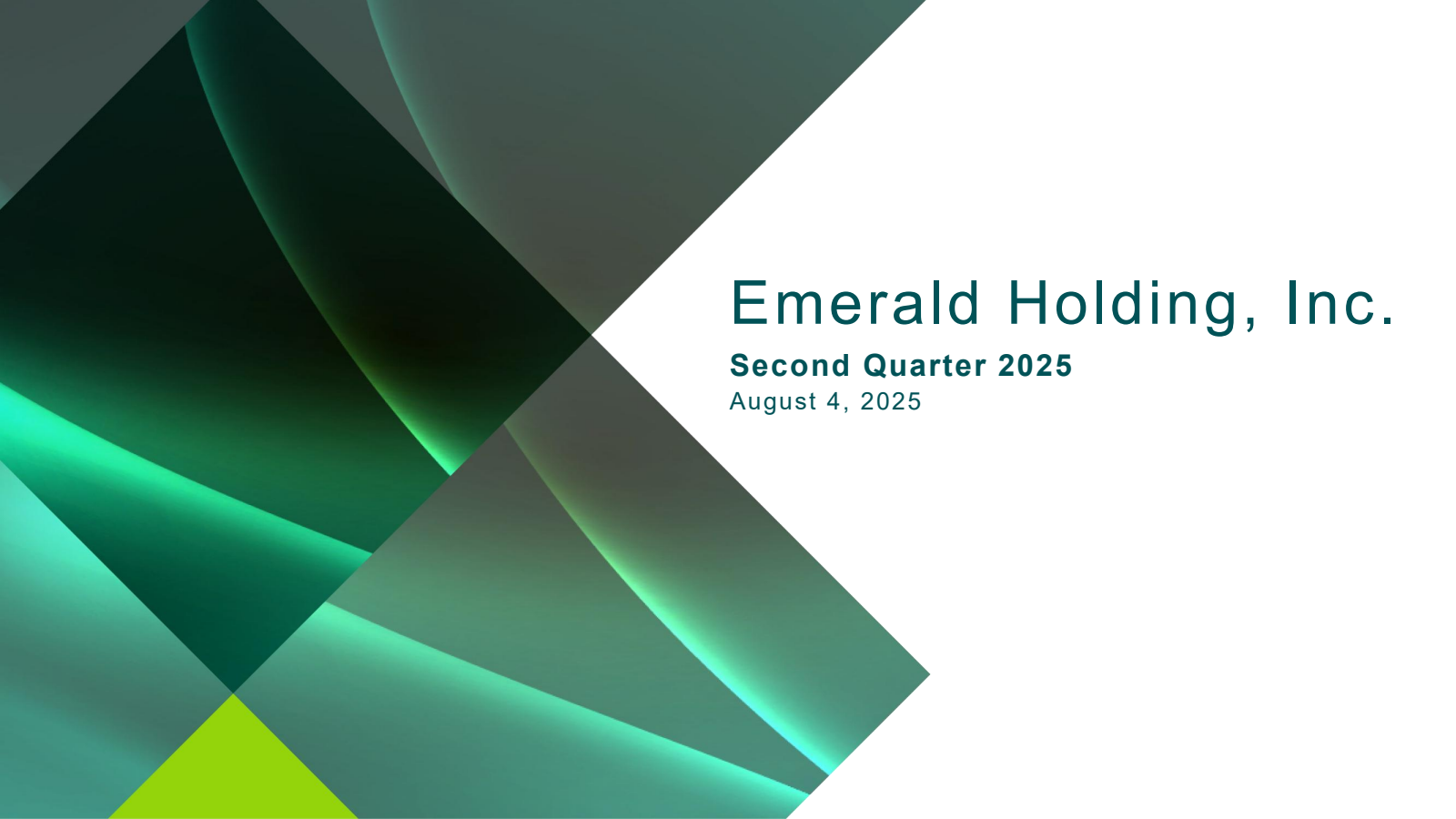 Emerald's Q2 2025 Slide Deck