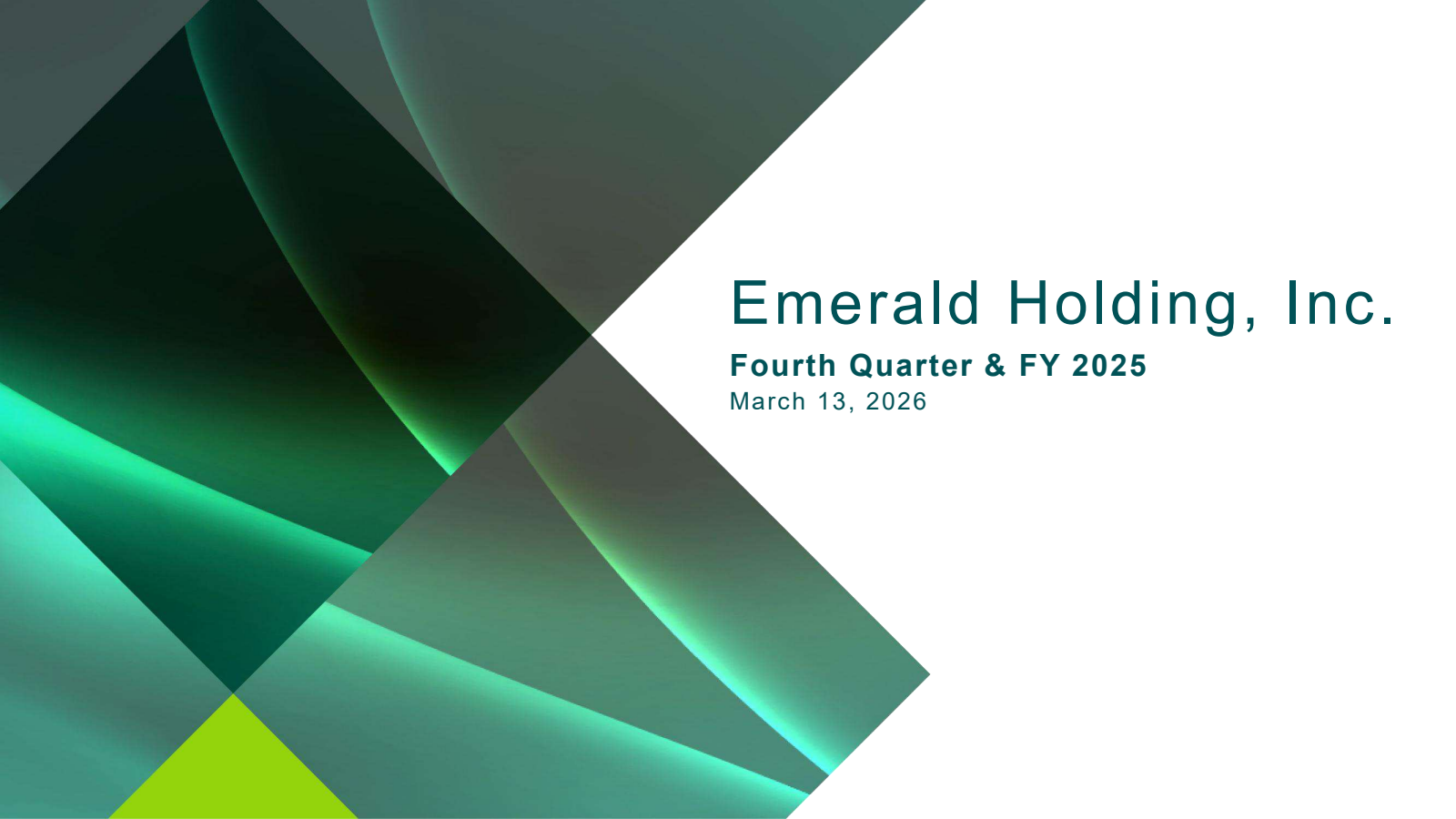 Emerald's Q4 2025 Slide Deck
