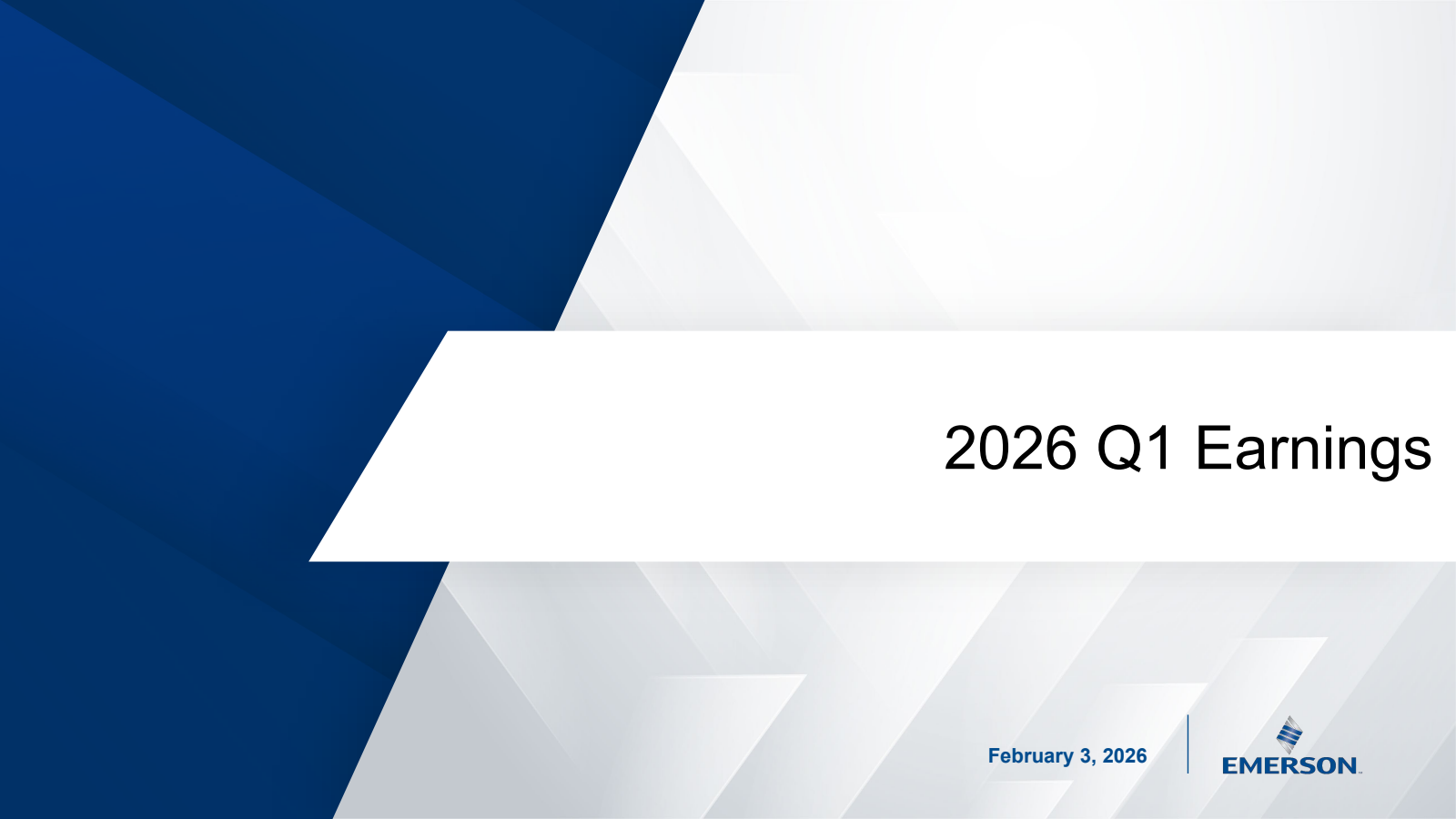 Emerson Electric's Q1 2026 Slide Deck
