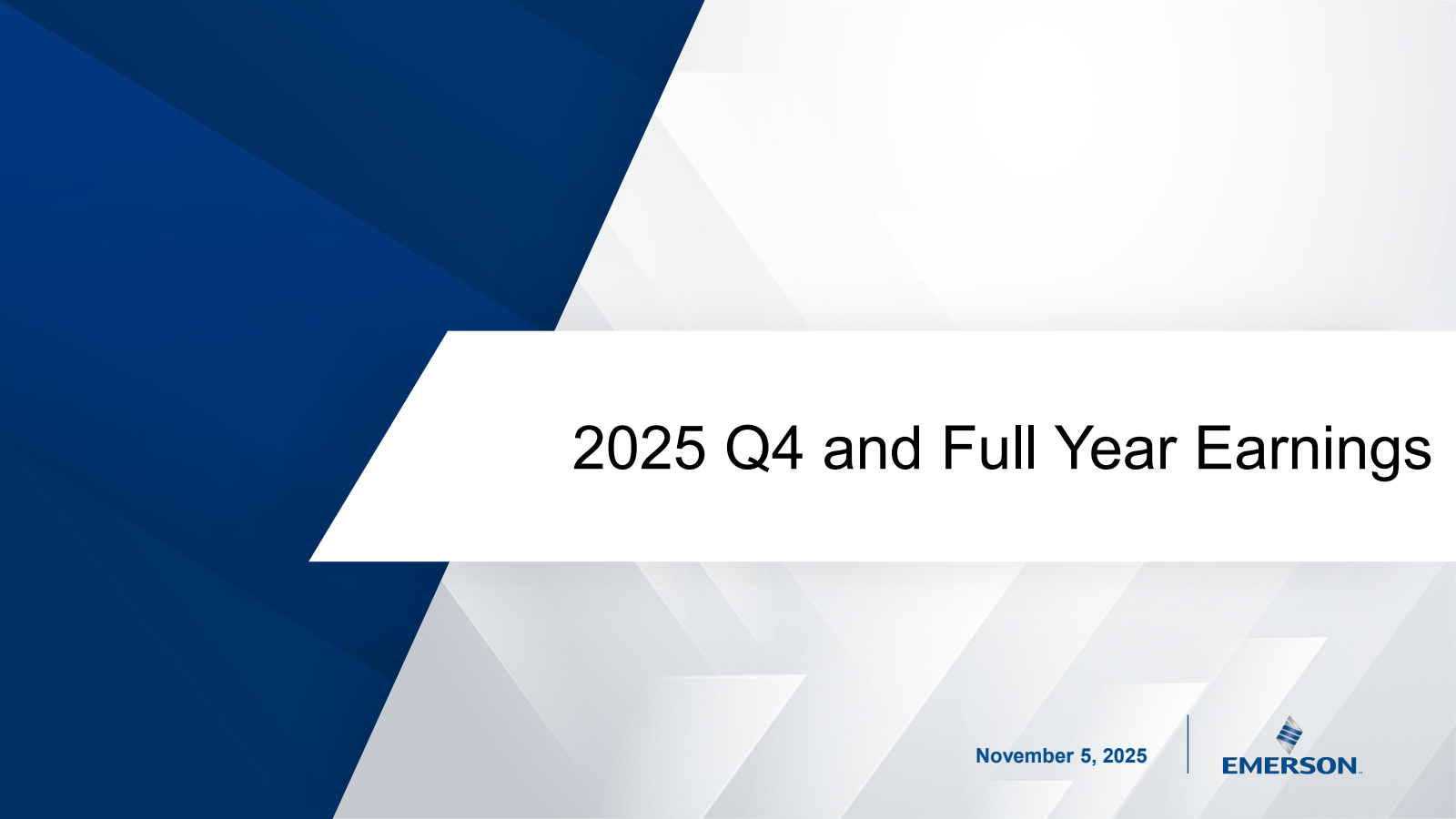 Emerson Electric's Q4 2025 Slide Deck