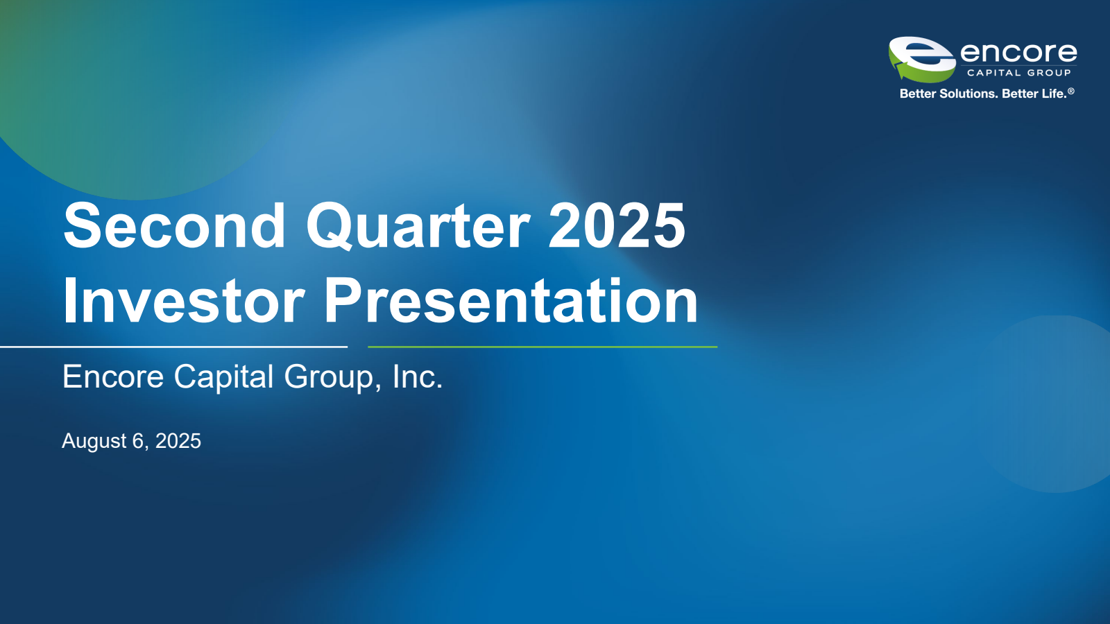 Encore Capital Group's Q2 2025 Slide Deck