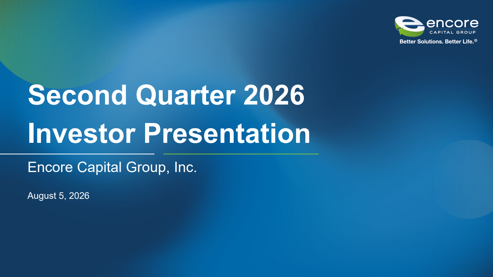 Encore Capital Group's Q2 2026 Slide Deck