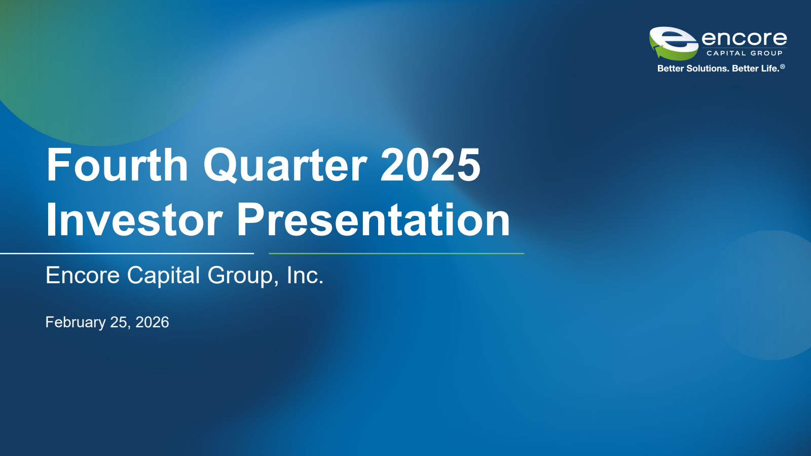 Encore Capital Group's Q4 2025 Slide Deck