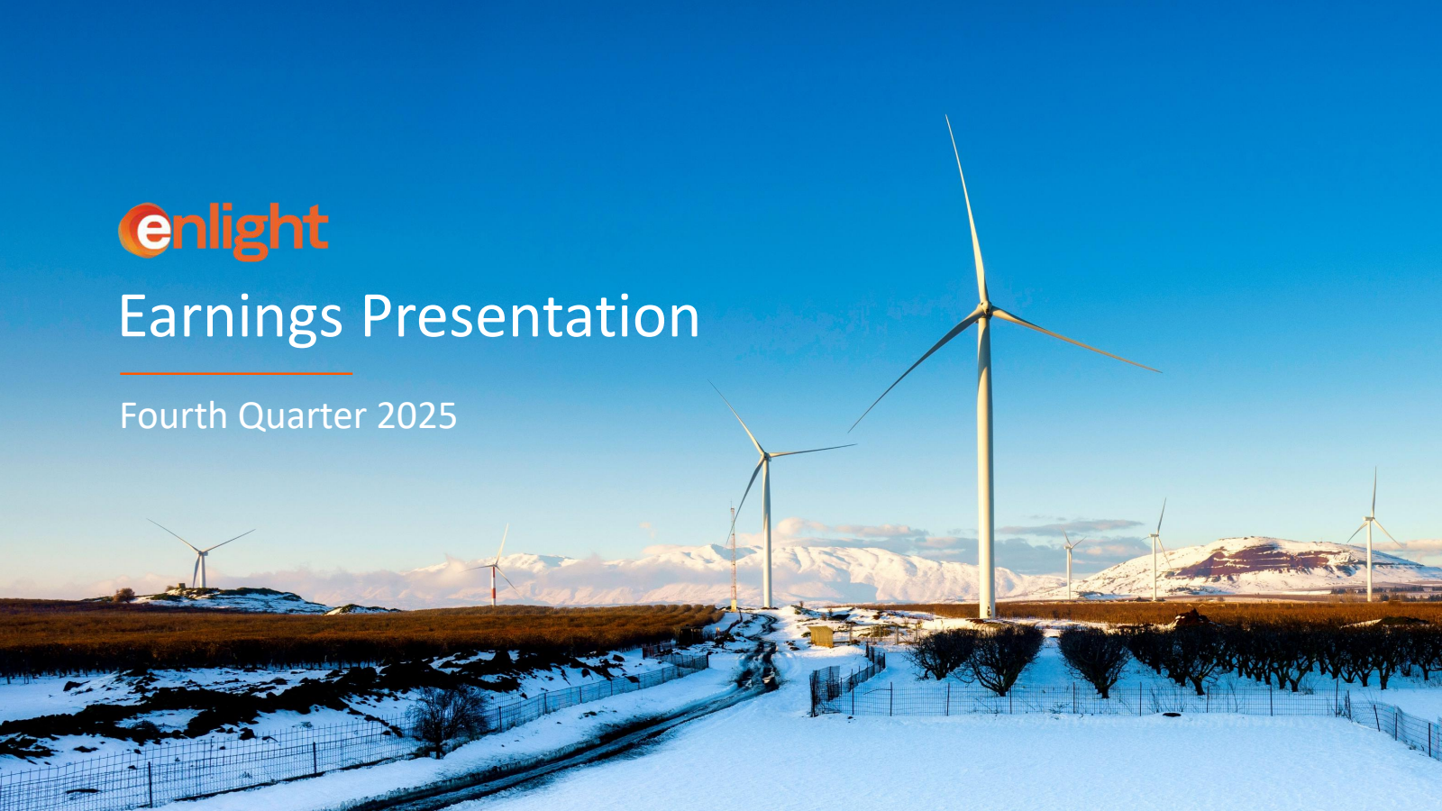 Enlight Renewable Energy's Q4 2025 Slide Deck