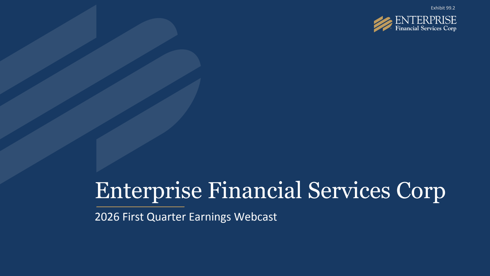 Enterprise Financial Services' Q1 2026 Slide Deck