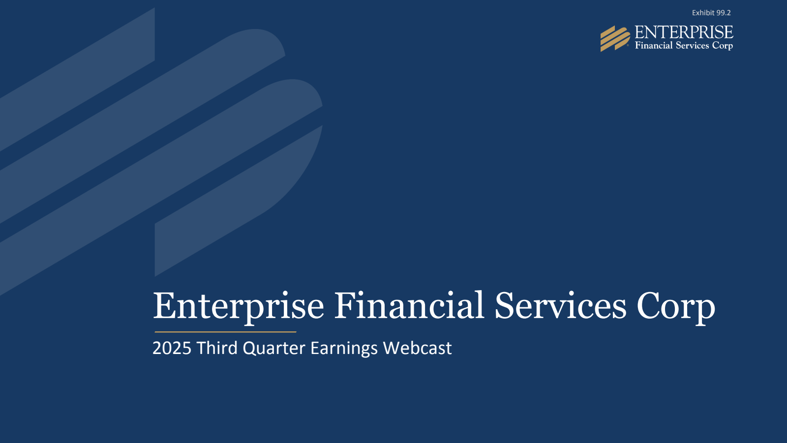 Enterprise Financial Services' Q3 2025 Slide Deck