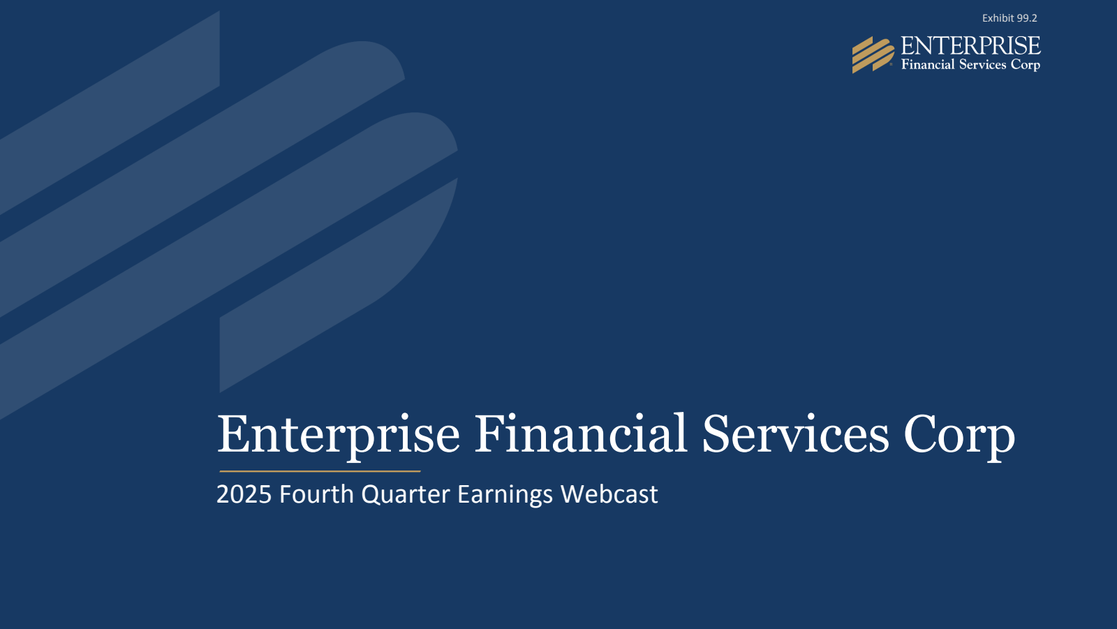 Enterprise Financial Services' Q4 2025 Slide Deck