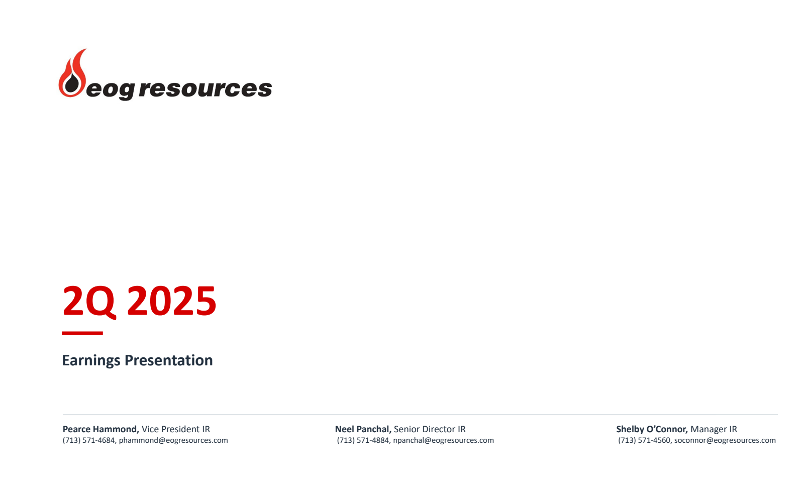 EOG Resources' Q2 2025 Slide Deck