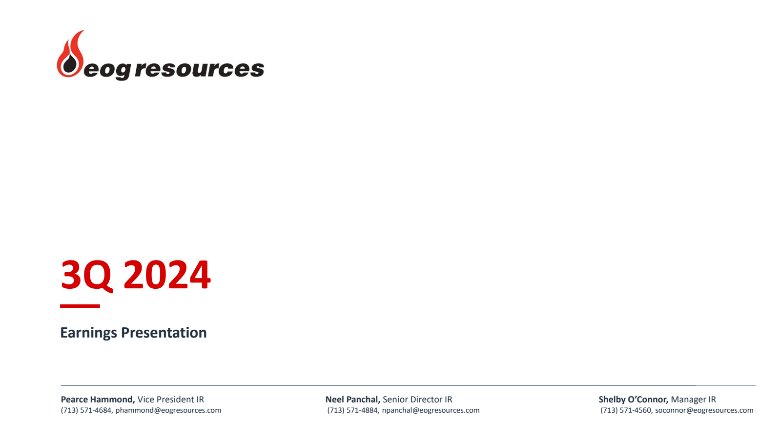 EOG Resources' Q3 2024 Slide Deck