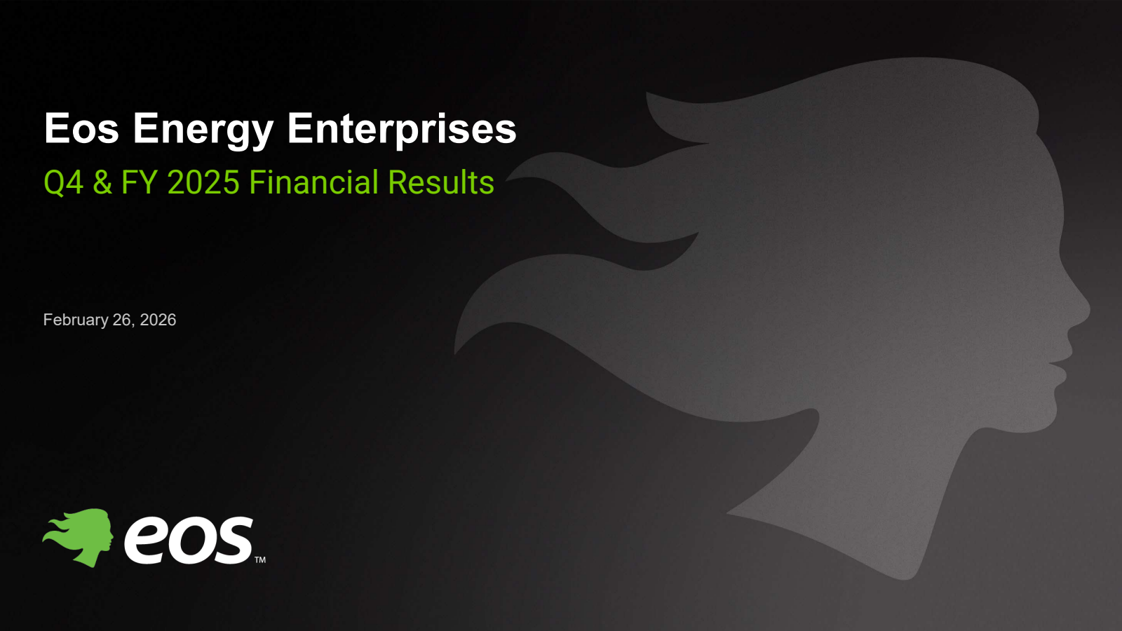 Eos Energy Enterprises' Q4 2025 Slide Deck