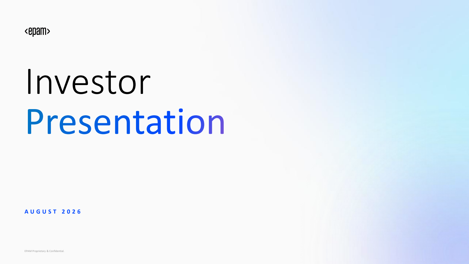 EPAM Systems' Q2 2026 Slide Deck