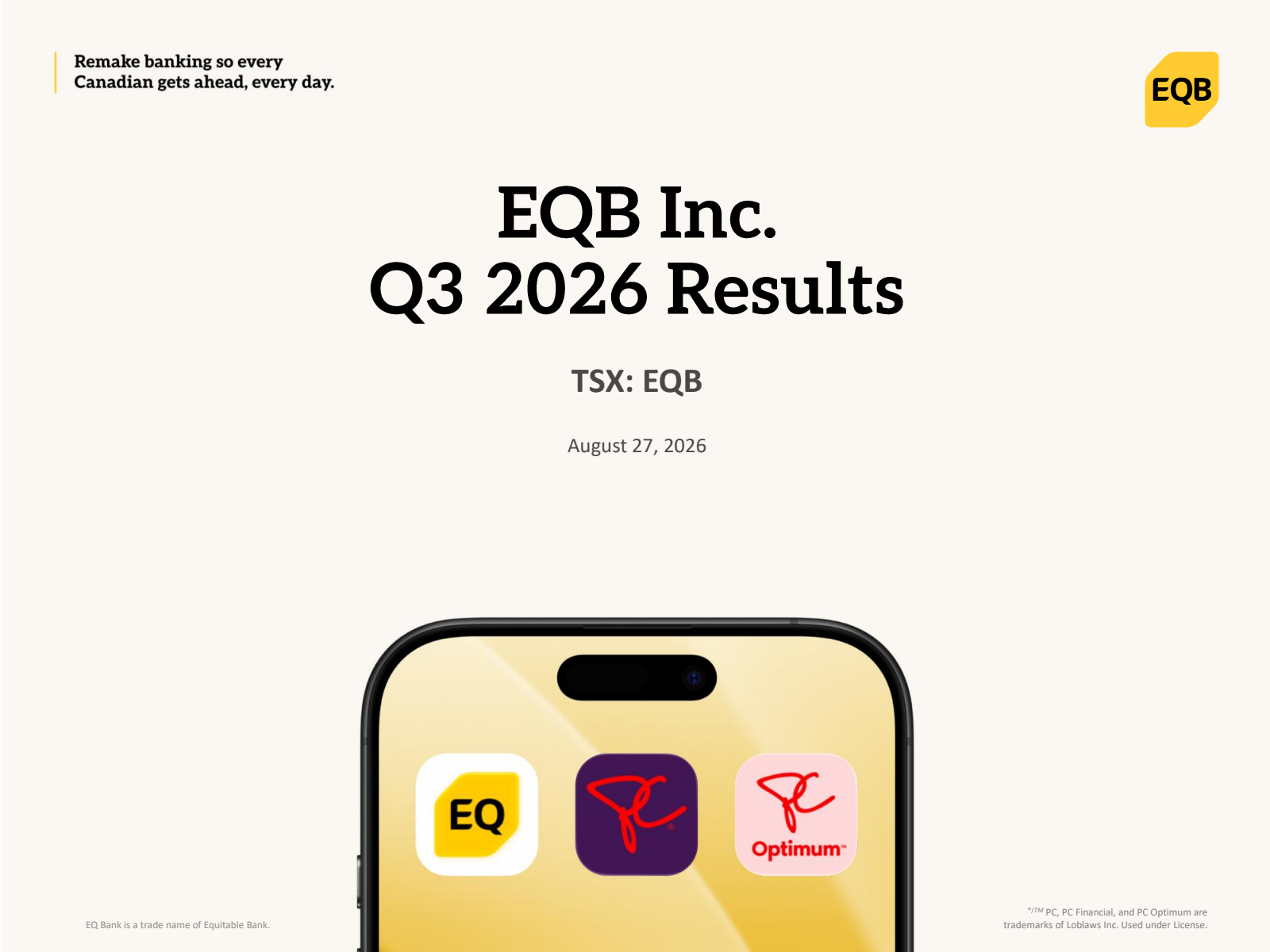 EQB's Q3 2026 Slide Deck