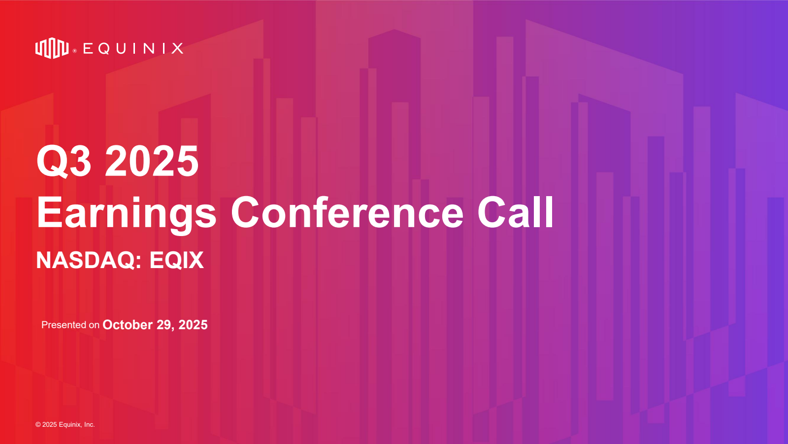 Equinix's Q3 2025 Slide Deck