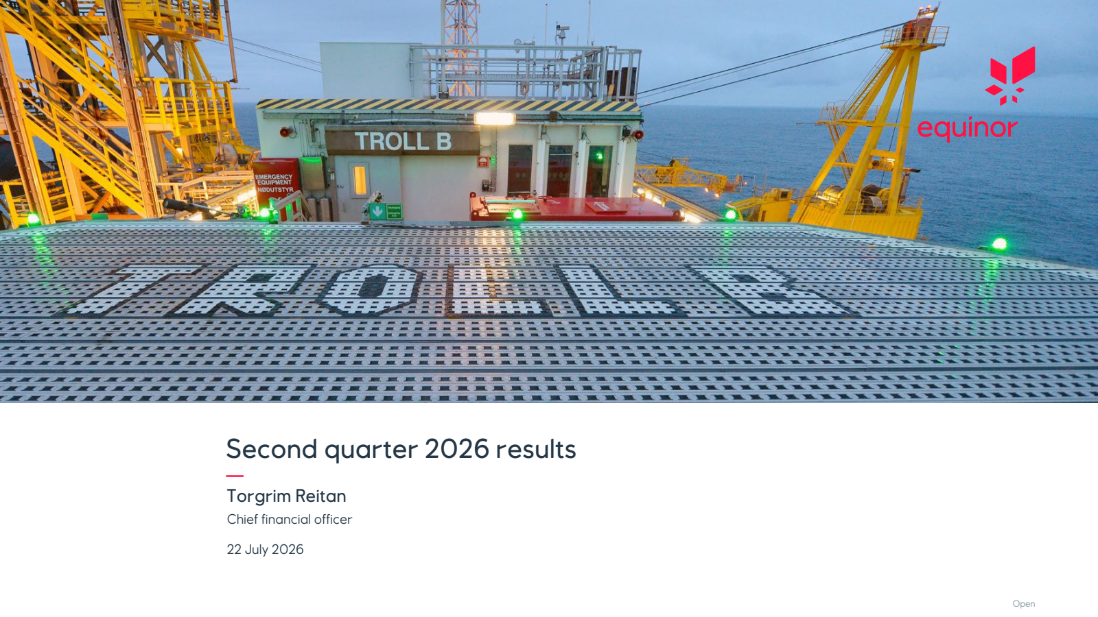 Equinor ASA's Q2 2026 (Media) Slide Deck