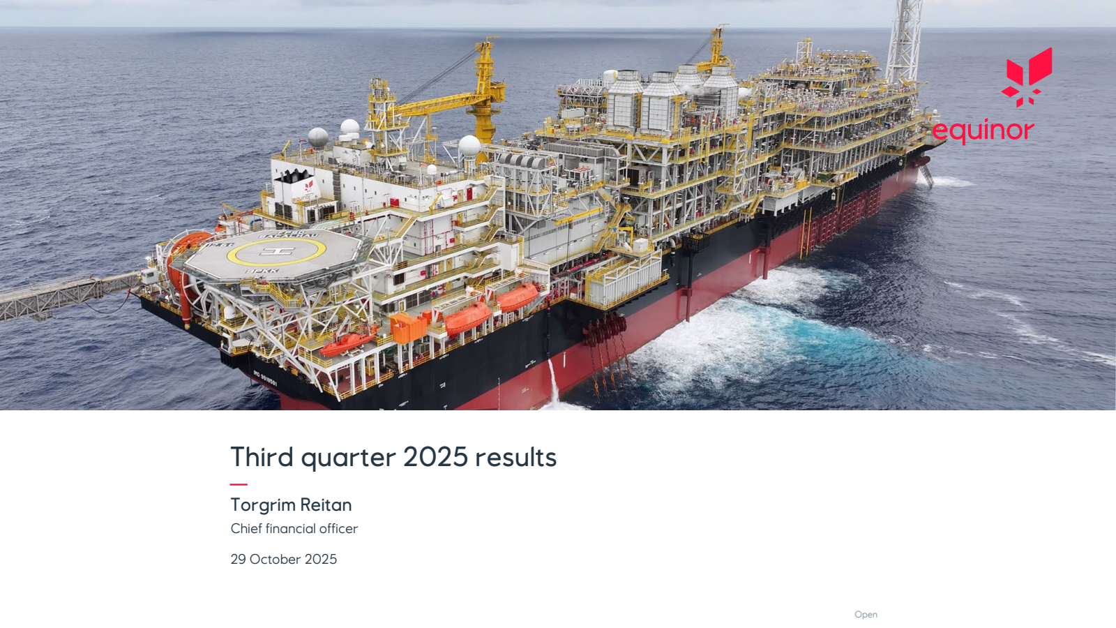 Equinor ASA's Q3 2025 Slide Deck