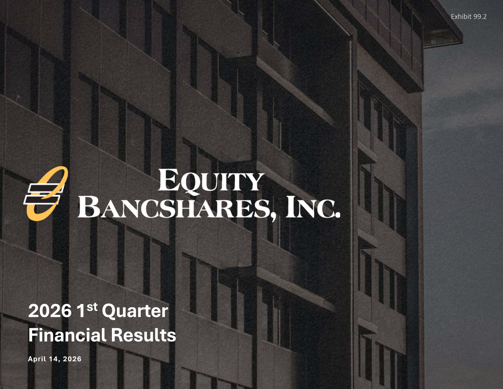 Equity Bancshares' Q1 2026 Slide Deck