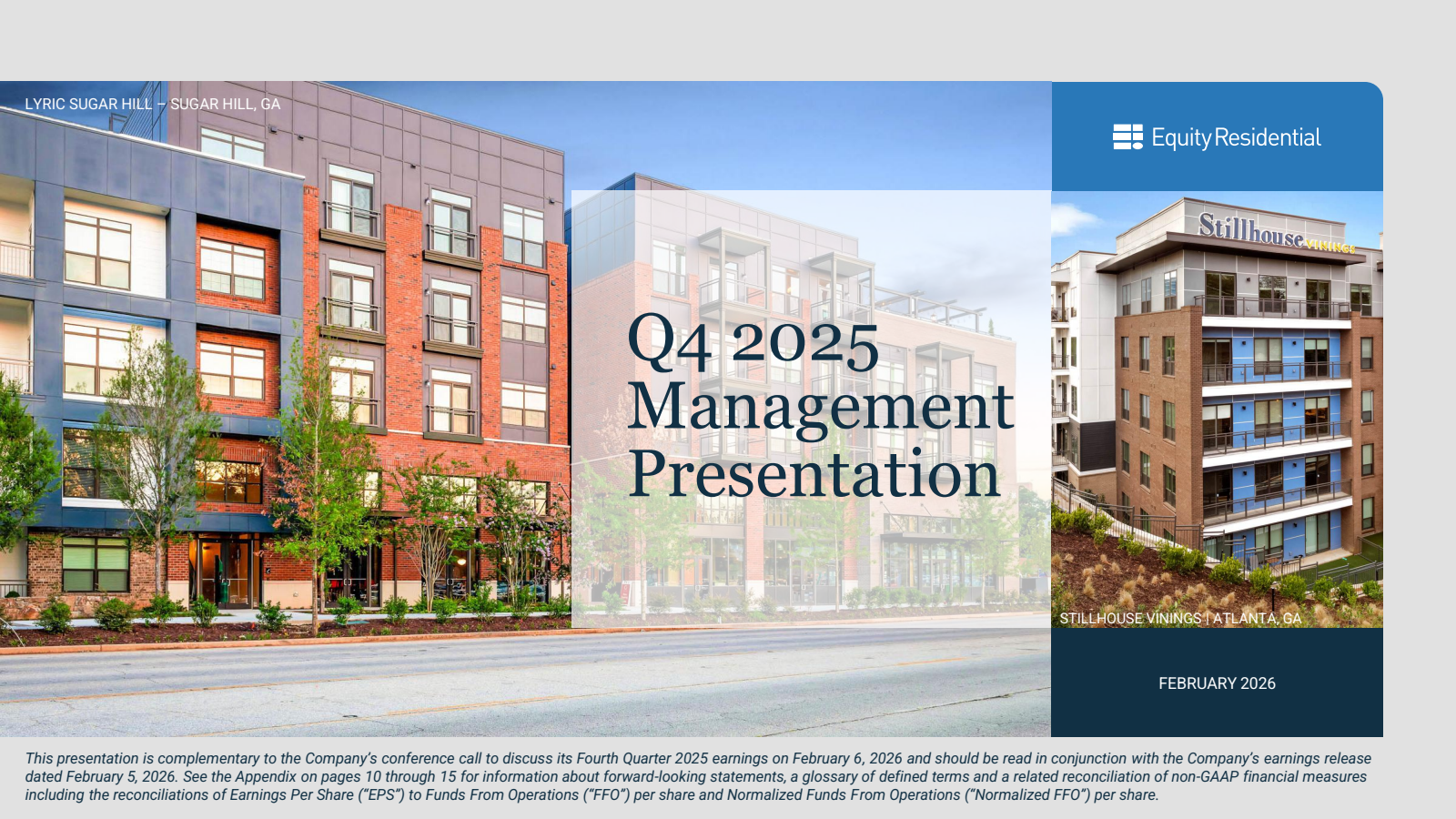 Equity Residential's Q4 2025 Slide Deck