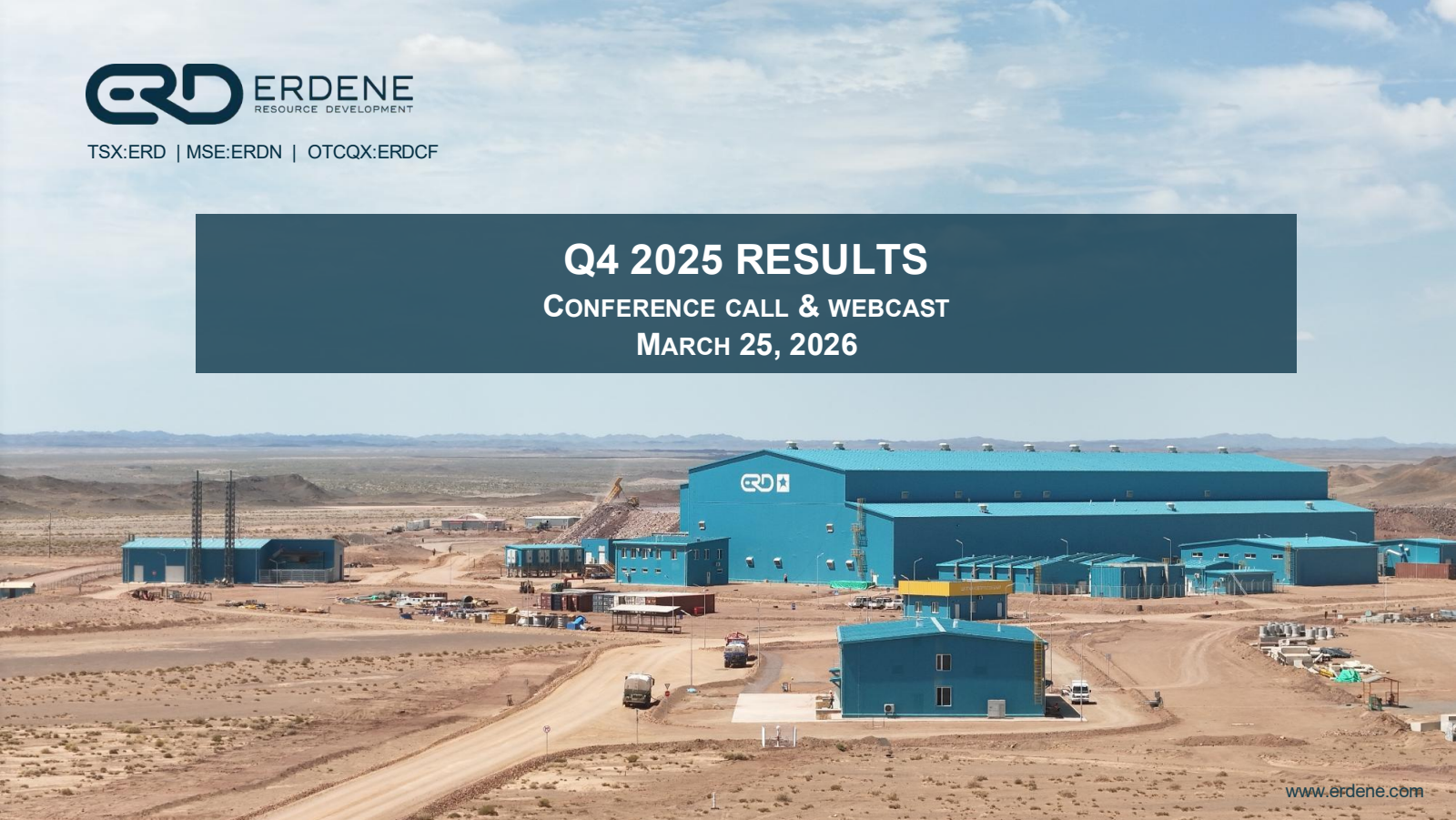 Erdene Resource Development's Q4 2025 Slide Deck