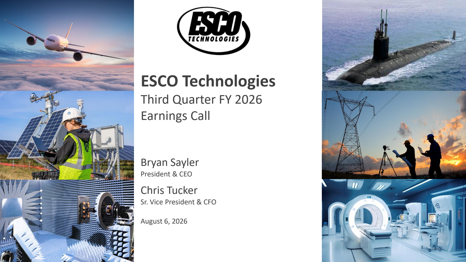 ESCO Technologies' Q3 2026 Slide Deck
