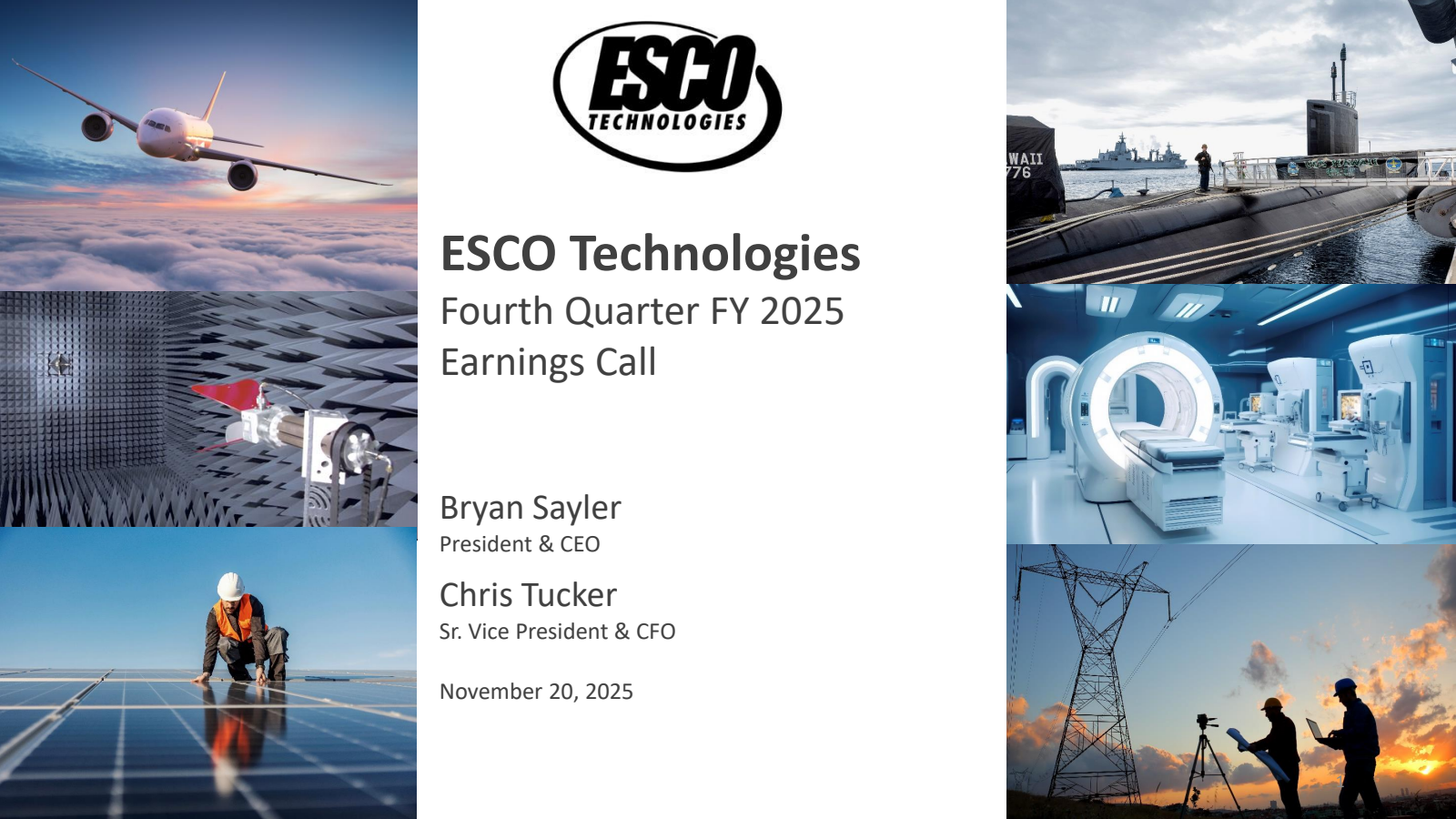 ESCO Technologies' Q4 2025 Slide Deck