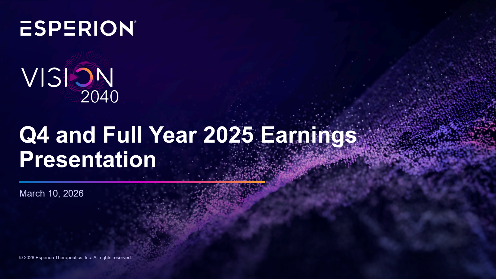 Esperion Therapeutics' Q4 2025 Slide Deck