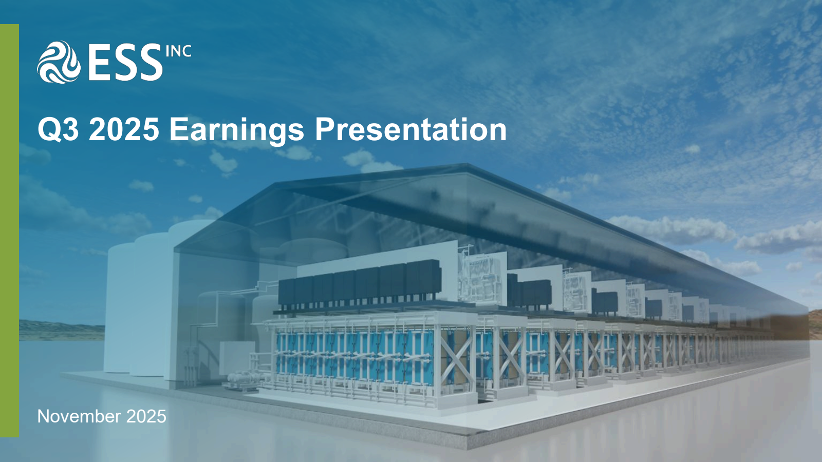 ESS Tech's Q3 2025 Slide Deck