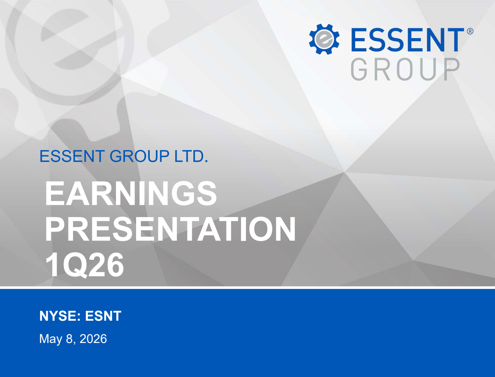 Essent Group's Q1 2026 Slide Deck