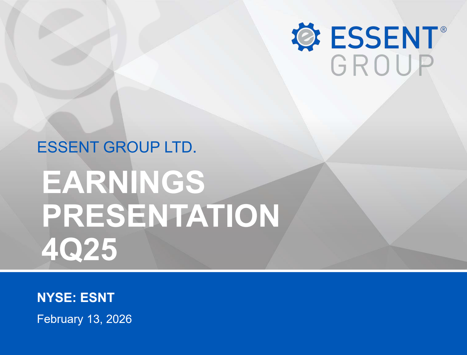 Essent Group's Q4 2025 Slide Deck