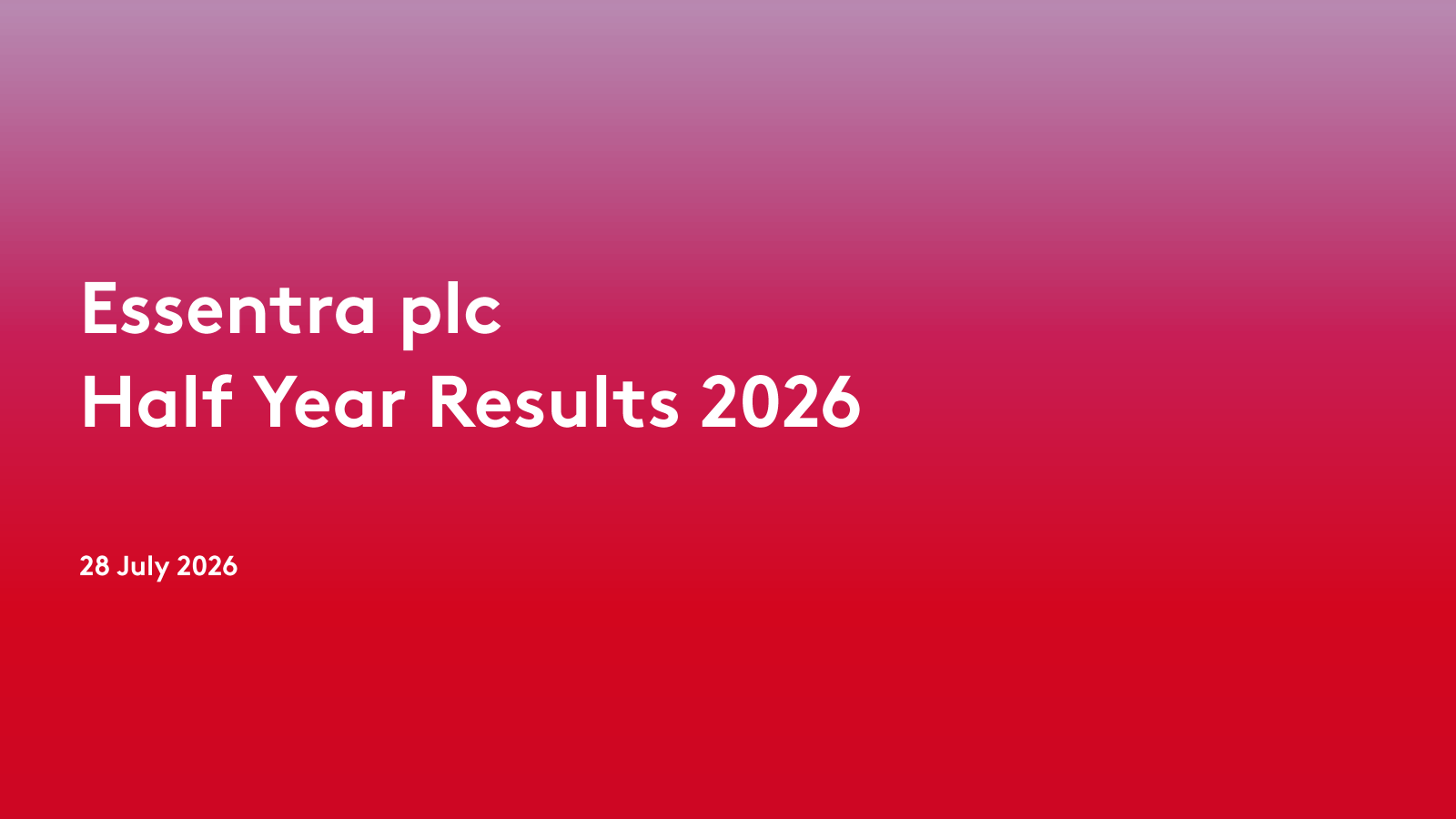 Essentra's H1 2026 Slide Deck