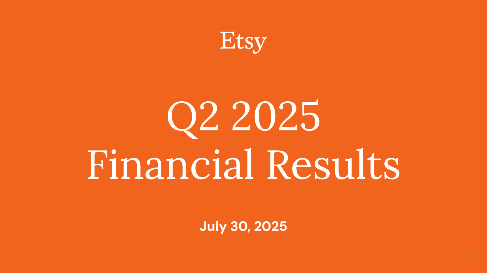 Etsy's Q2 2025 Slide Deck