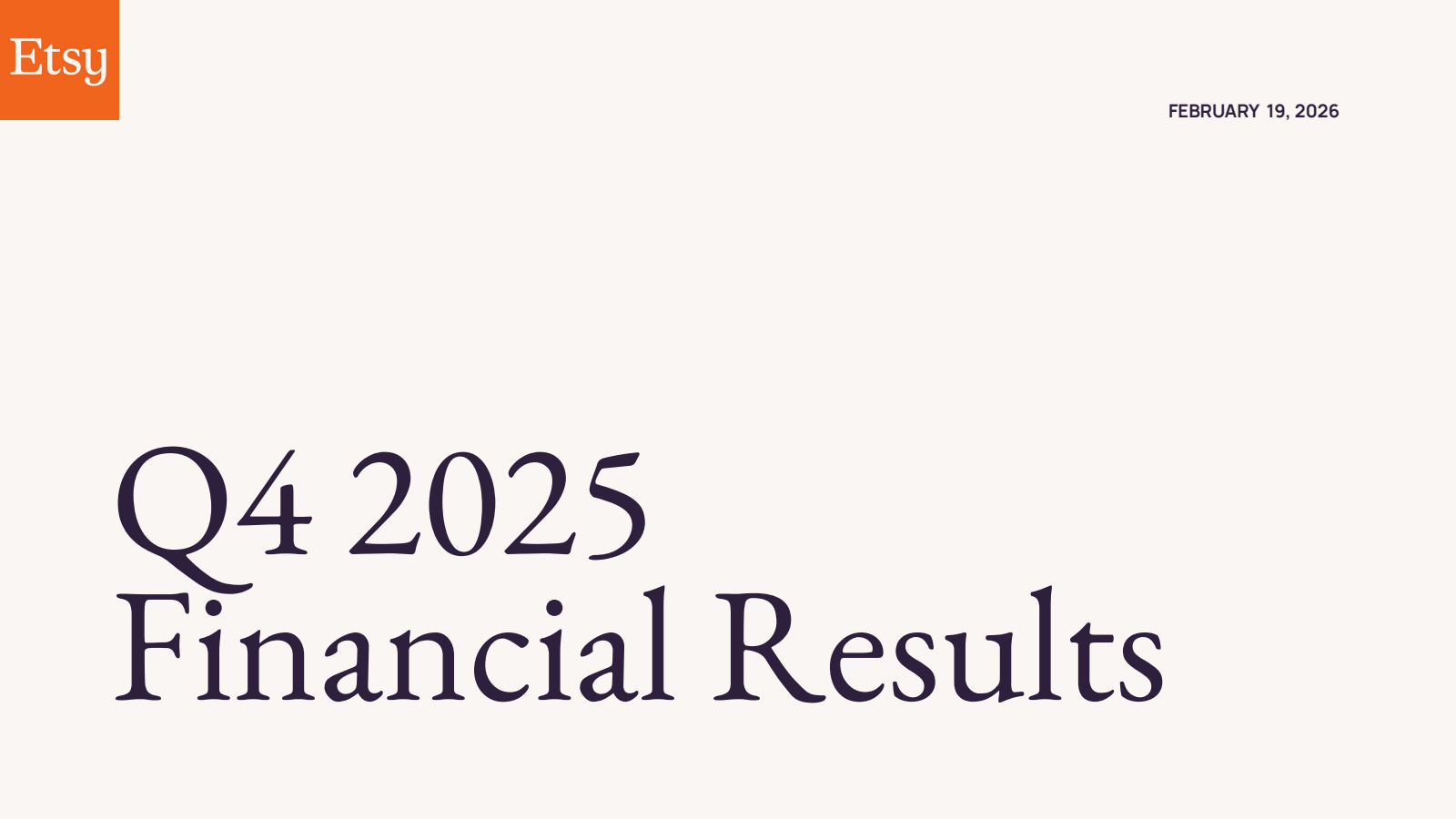 Etsy's Q4 2025 Slide Deck