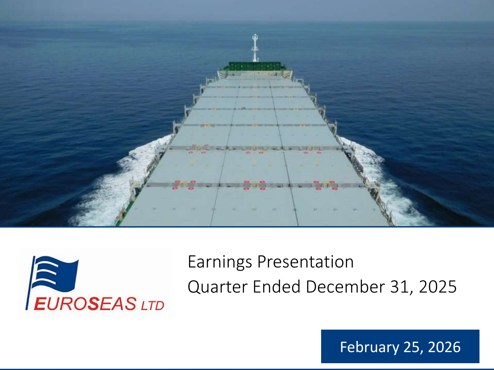 Euroseas' Q4 2025 Slide Deck