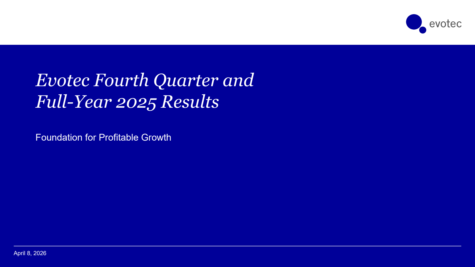 Evotec's Q4 2025 Slide Deck