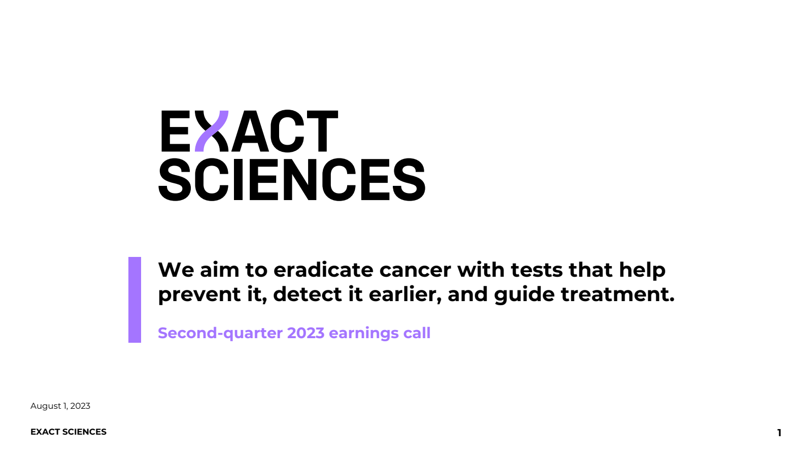 EXAS Q2 2023 Earnings Report on 8/1/2023