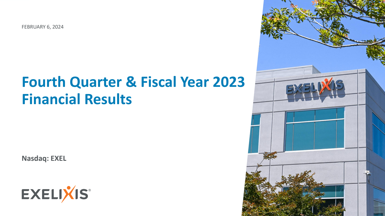 Exelixis' Q4 2023 Slide Deck