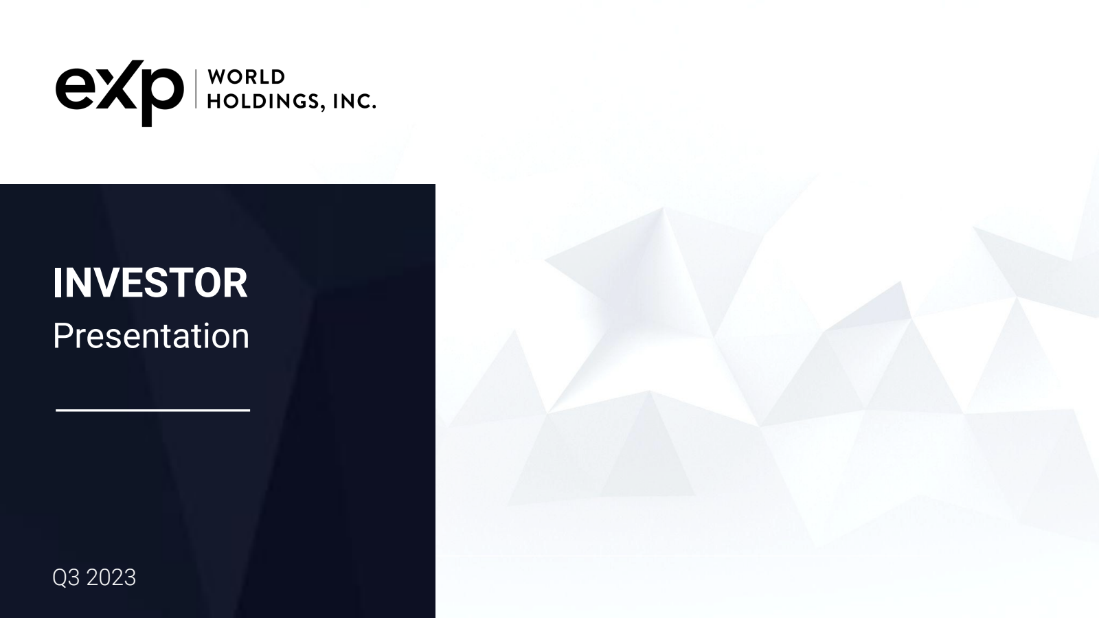 eXp World's Q3 2023 Slide Deck