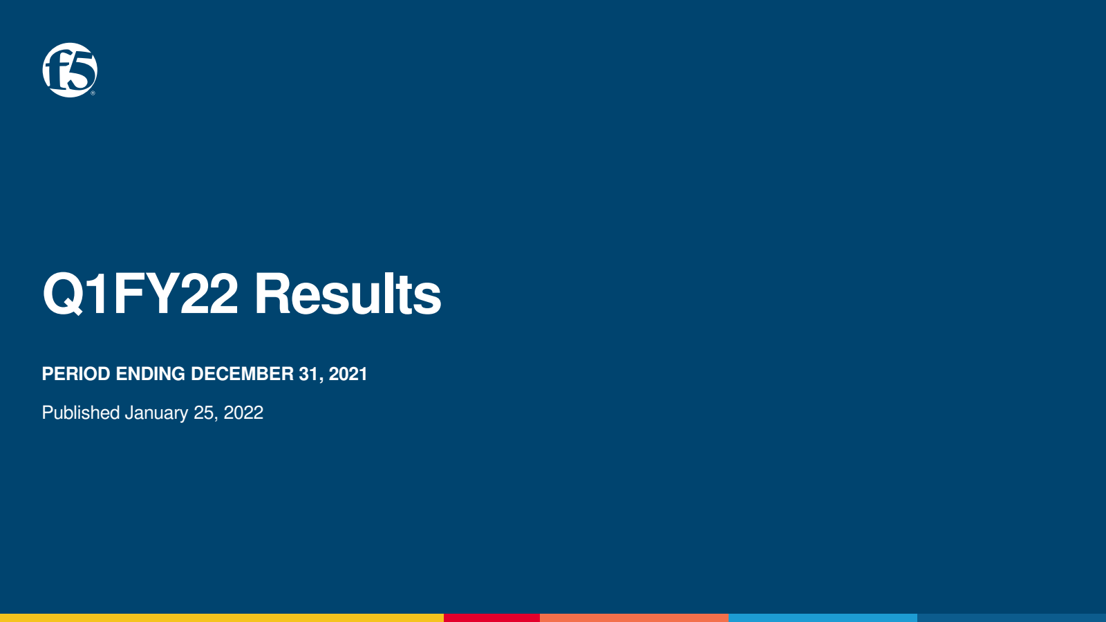 F5's Q1 2022 Slide Deck