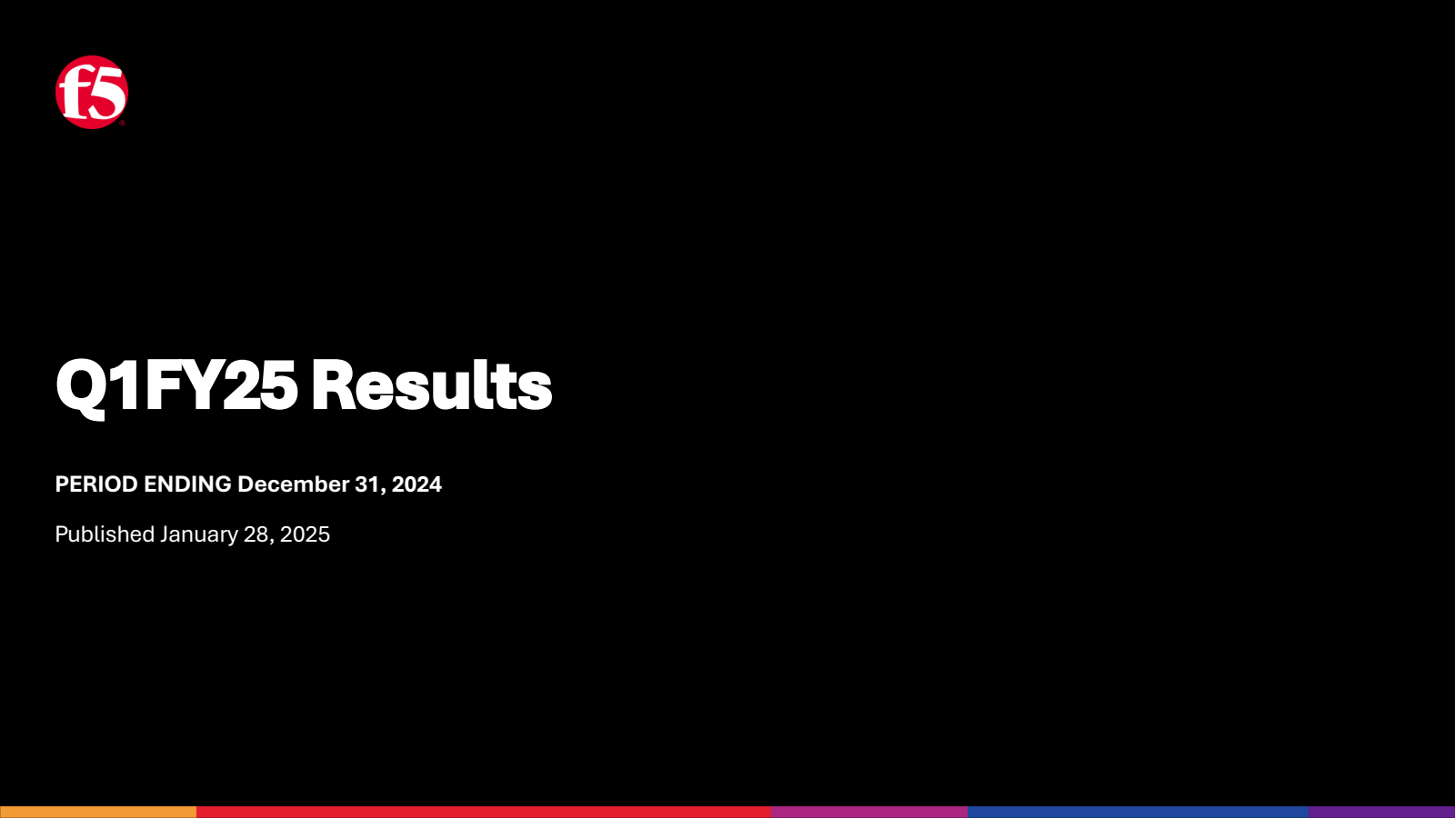F5's Q1 2025 Slide Deck