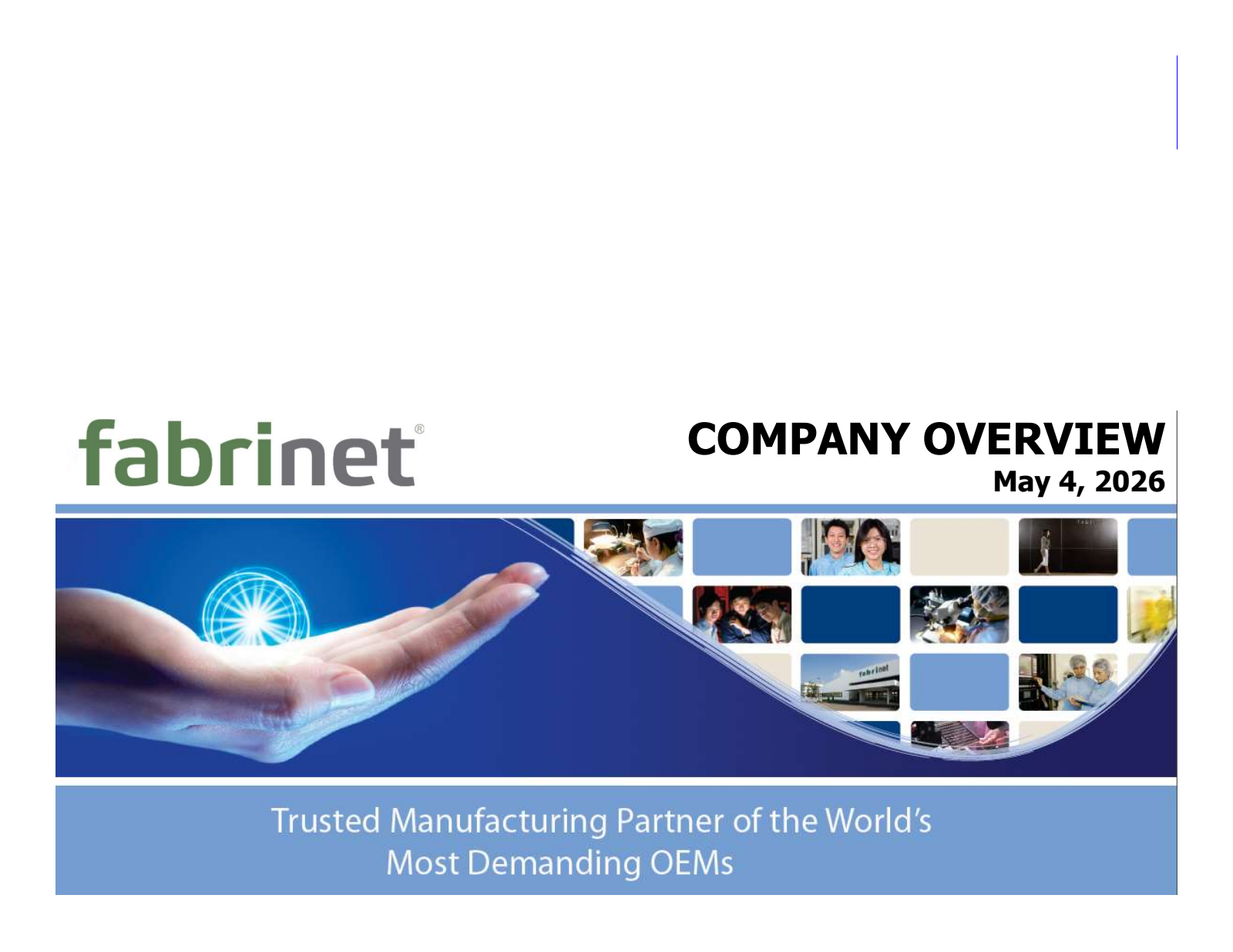 Fabrinet's Q3 2026 Slide Deck