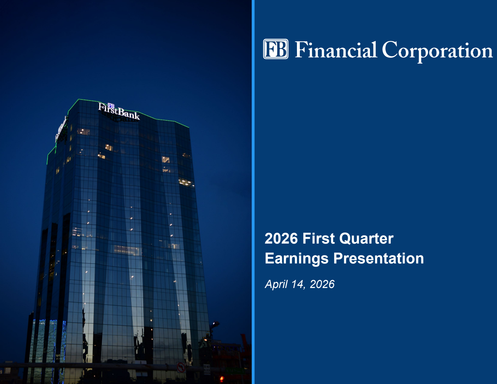 FB Financial's Q1 2026 Slide Deck