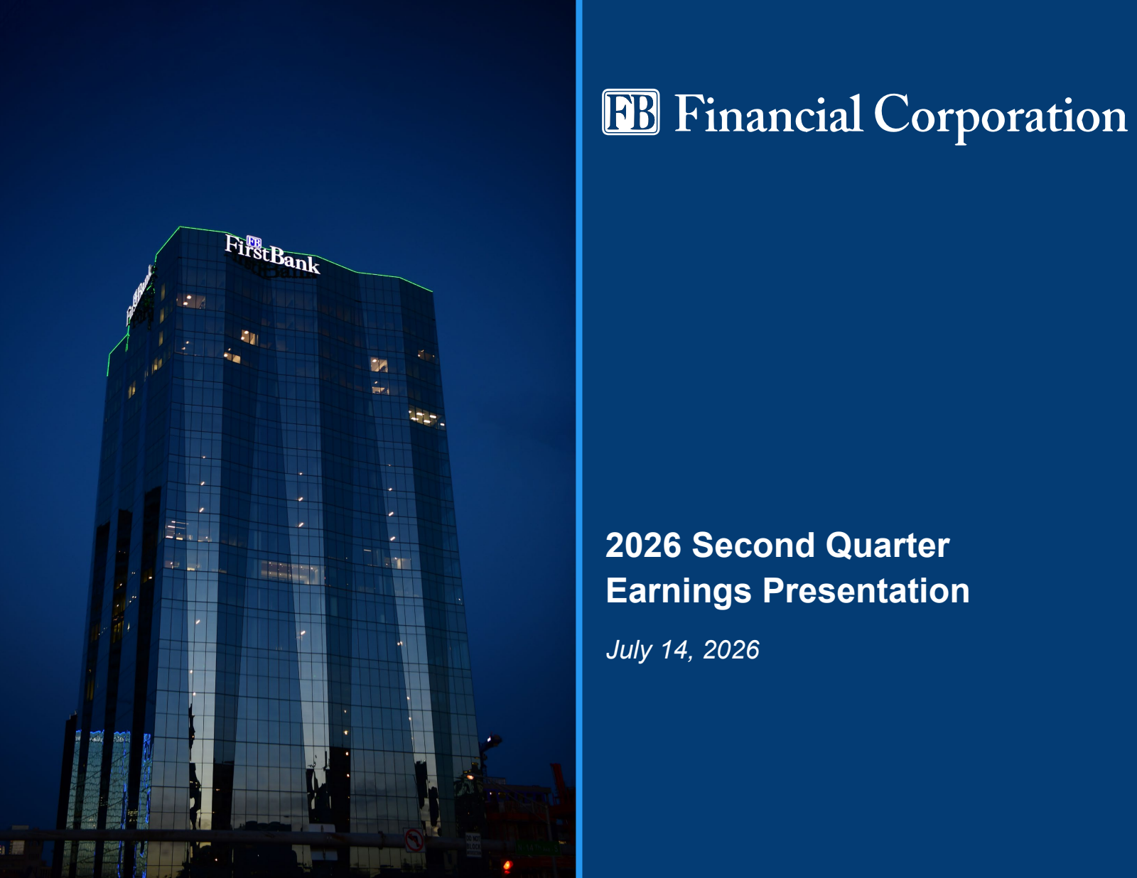 FB Financial's Q2 2026 Slide Deck