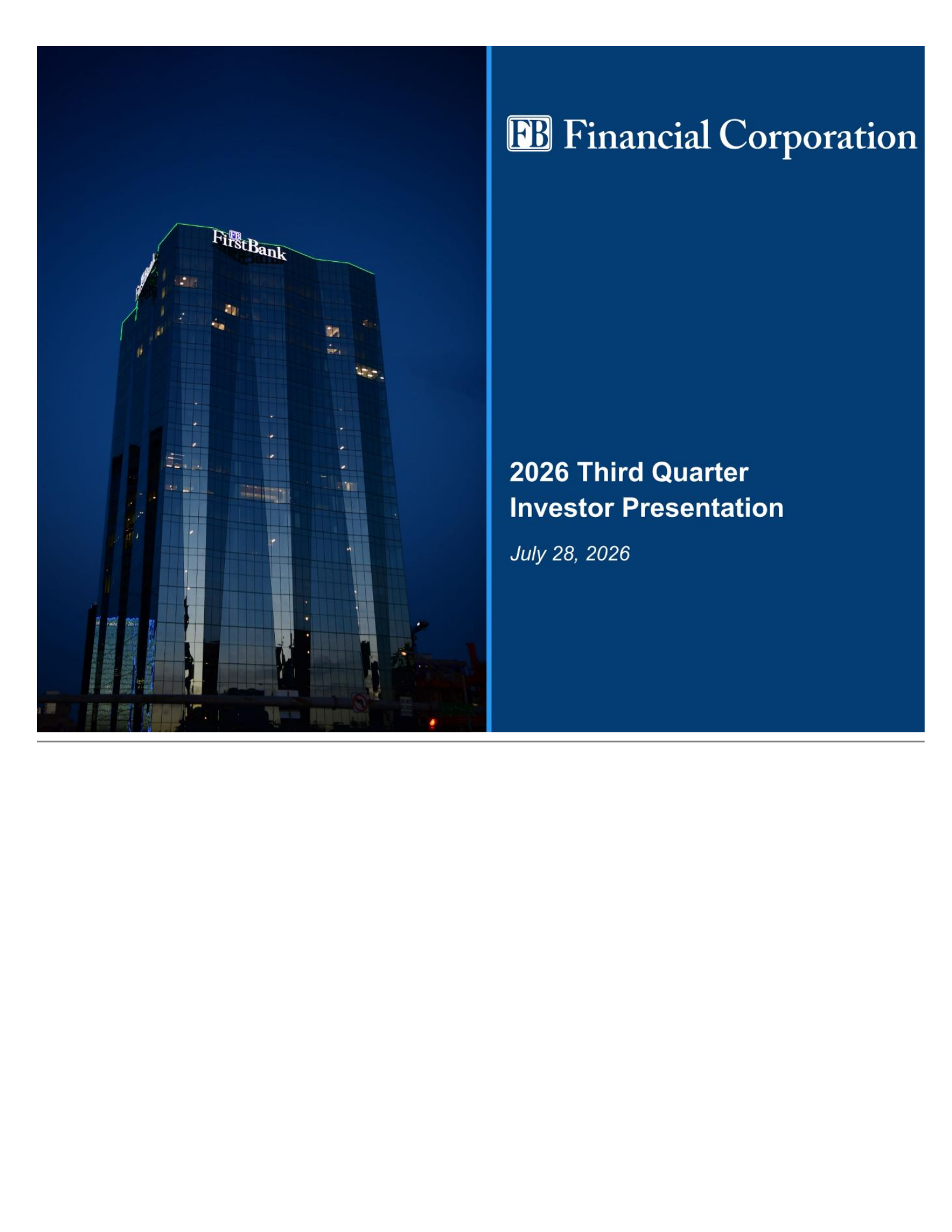 FB Financial's Q3 2026 Slide Deck